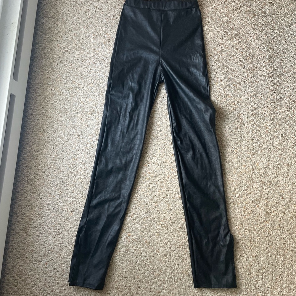 NWT BLACK LEATHER PANTS!!